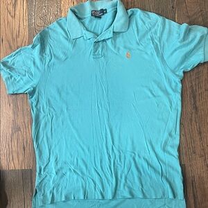 Polo by Ralph Lauren Men’s Aqua Polo with Orange Pony